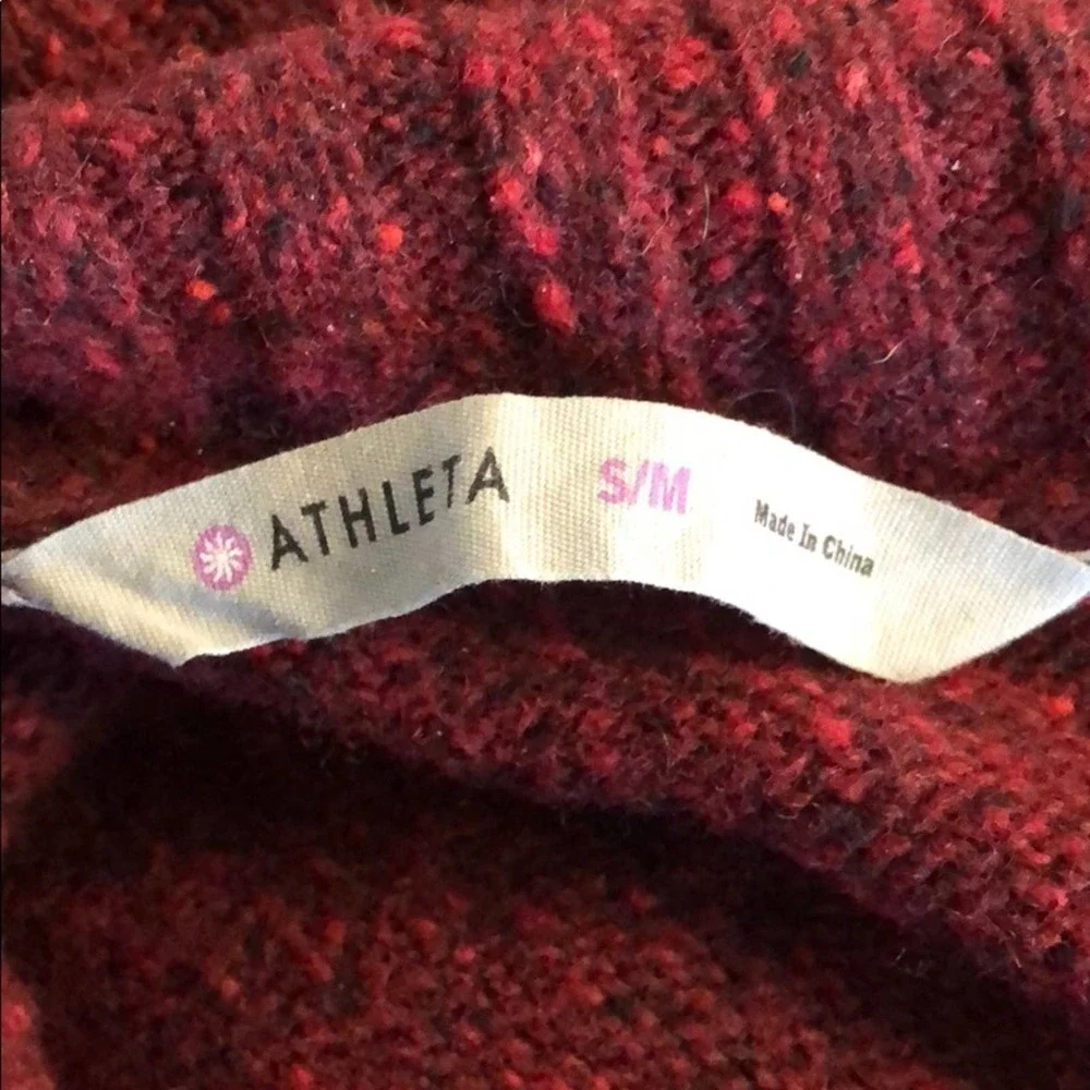ATHLETA Donegal Passage Warm Wool Blend Marled Knit Poncho S/M - Picture 7 of 9